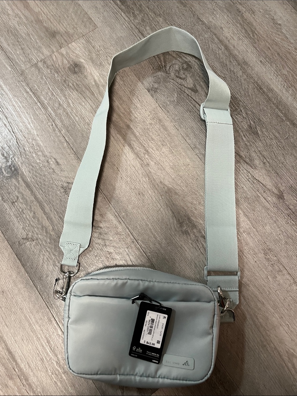 adidas Mint Green luxe Crossbody Bag with Adjustable Strap